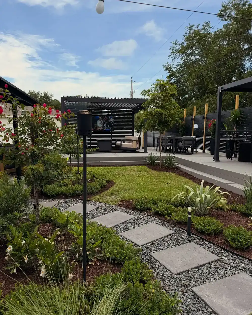 Finished landscape planting