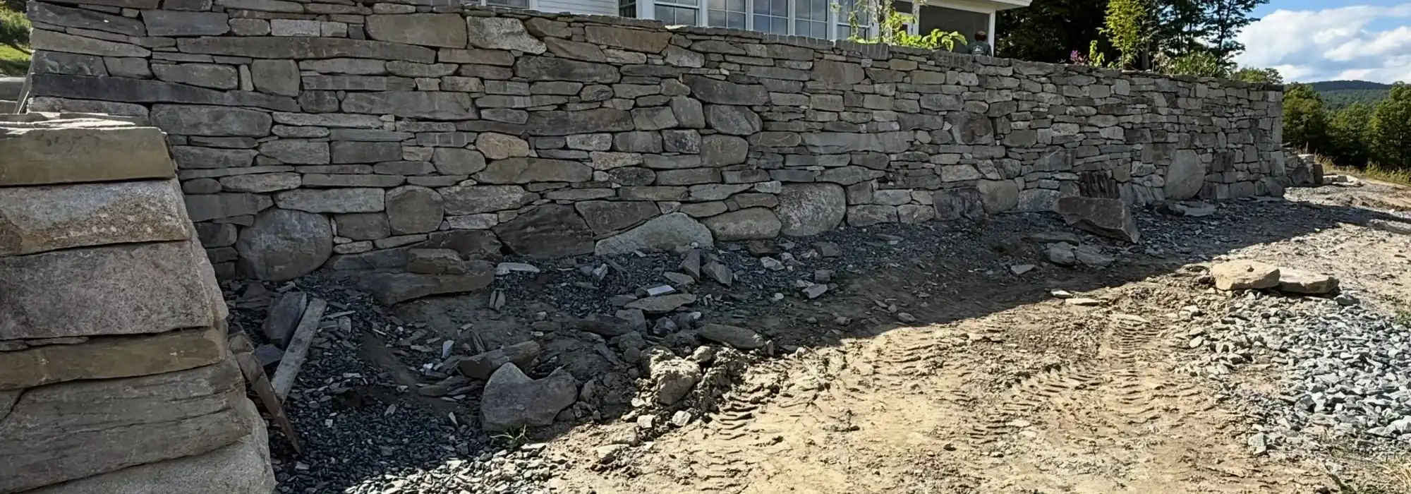 Natural Stone Retaining Wall
