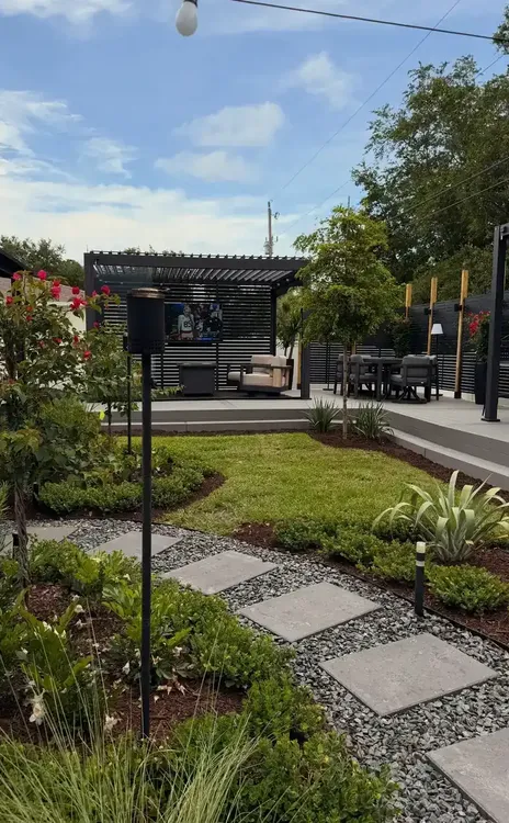 Finished backyard landscape by Rock Creek Landscape & Hardscape