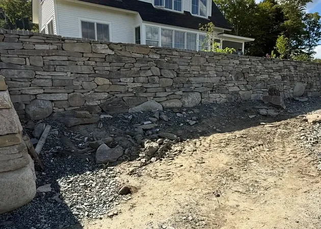 Natural Stone Retaining Wall in Somonauk, IL