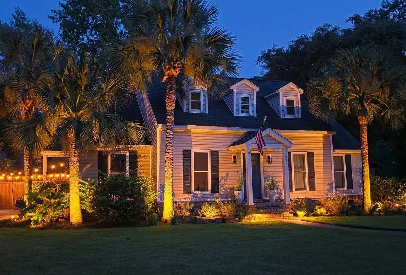 Landscape Lighting installation by Hollow Oak Landscaping
